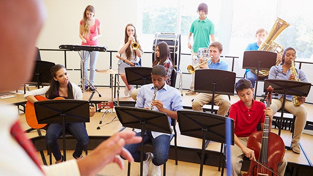 Youth in school orchestra